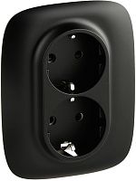 Розетка с заземлением Legrand Valena Allure 1-м. 2 мод. шторки антрацит картинка